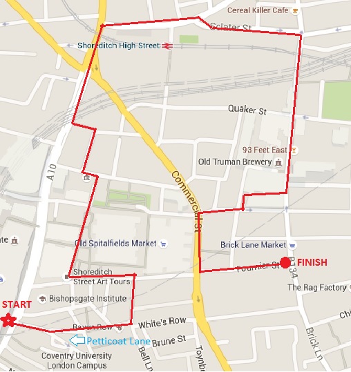 Spitalfields Walking Tour map