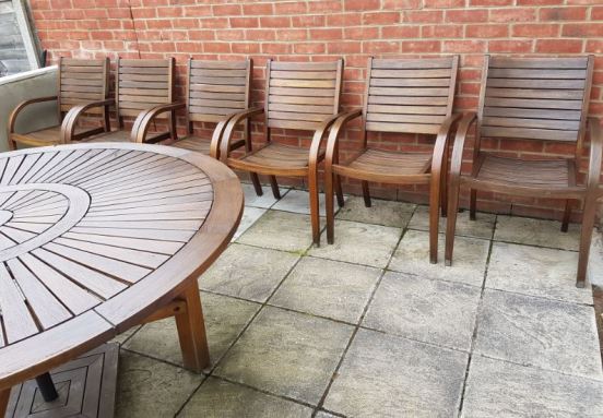 Outdoor setting freshly stained